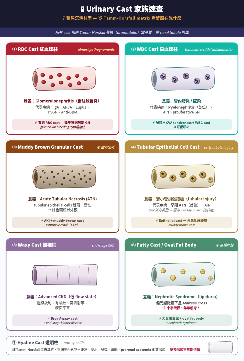 Urinary Cast 家族速查